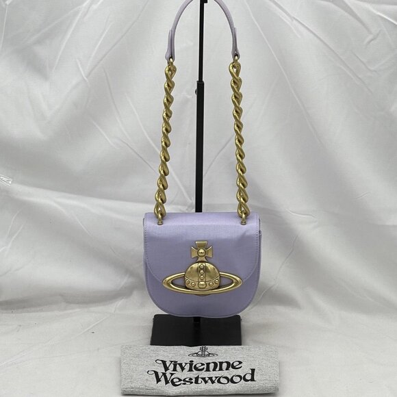 Vivienne Westwood Handbags - Vivienne Westwood Womens Jodie Saddle Bag Satin Lilac